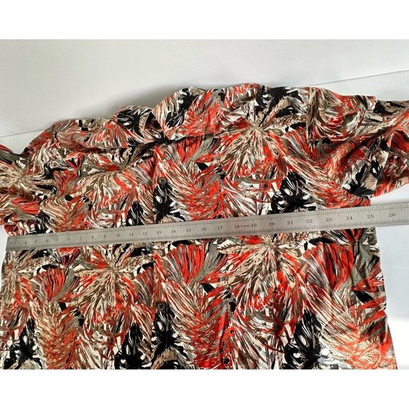 AXIS‎ LA Button Up Shirt Mens XL Red Black 100% Silk Hawaiian Style Floral Print - Picture 6 of 7